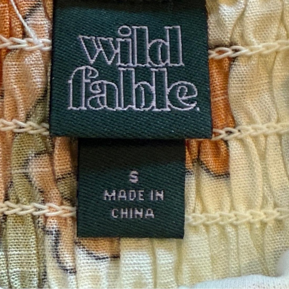 Women’s Retro Print Green & Orange Low Cut Mini Dress Small - Picture 5 of 7